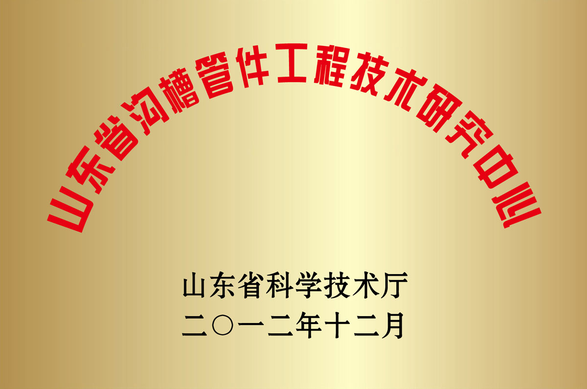 山東省溝(gou)槽管件工程技(jì)術研究中心